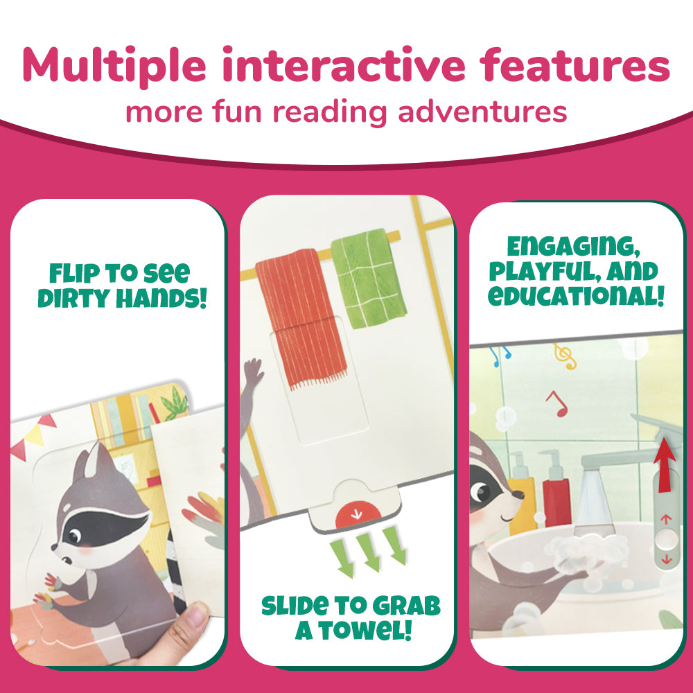 Habit Pals Push Pull Slide Kids Activity Book -Raccoon&