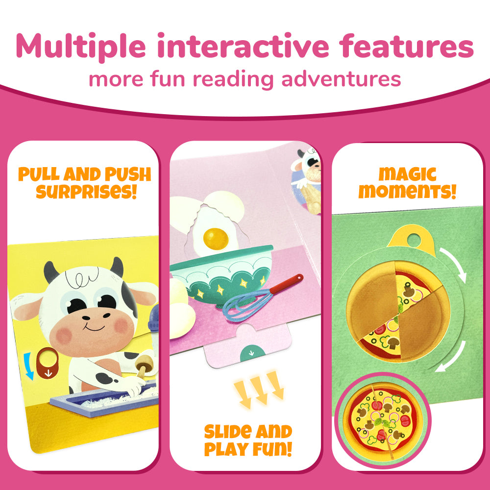 Habit Pals Push Pull Slide Kids Activity Book - Baby Cow&