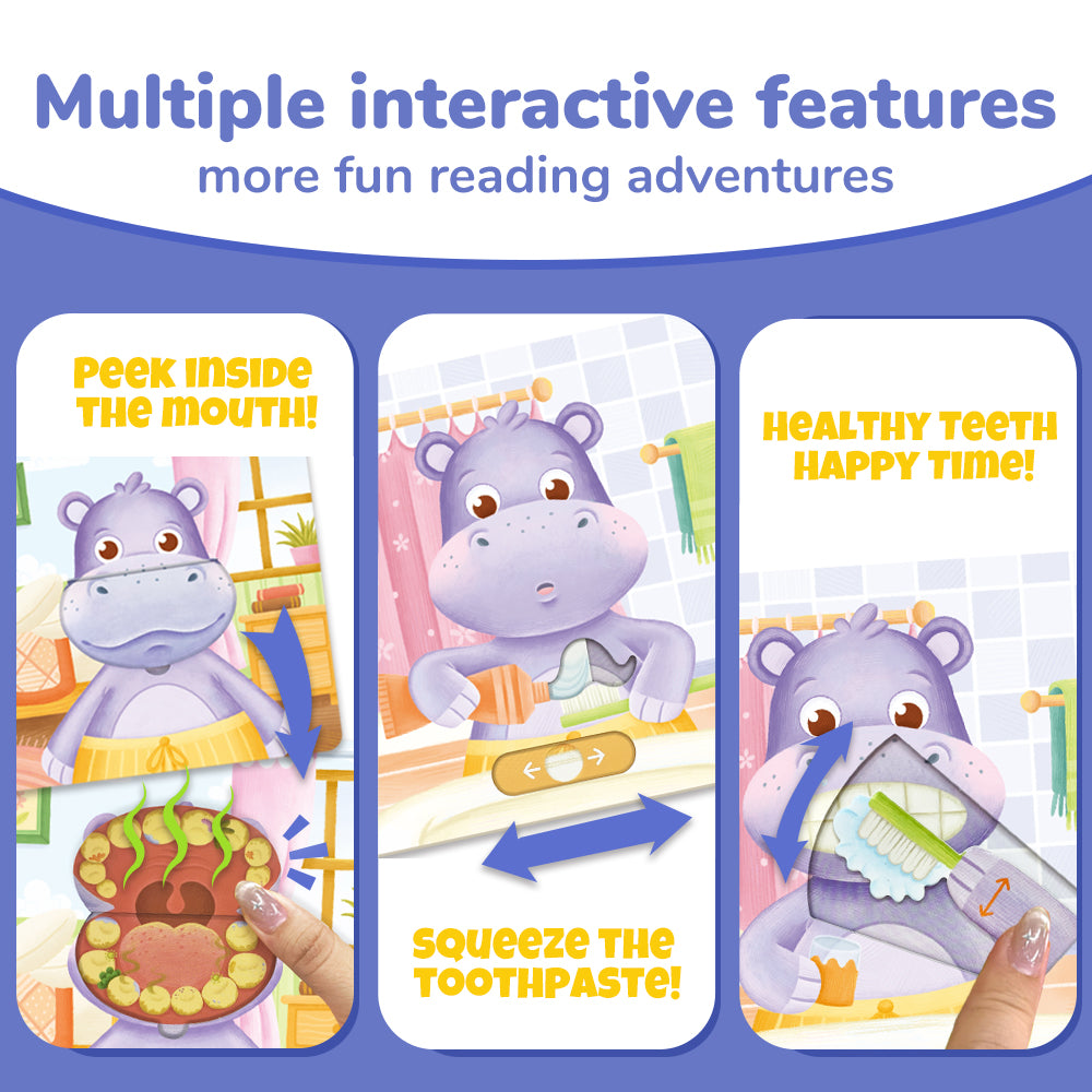 Habit Pals Push Pull Slide Kids Activity Book - Hippo&