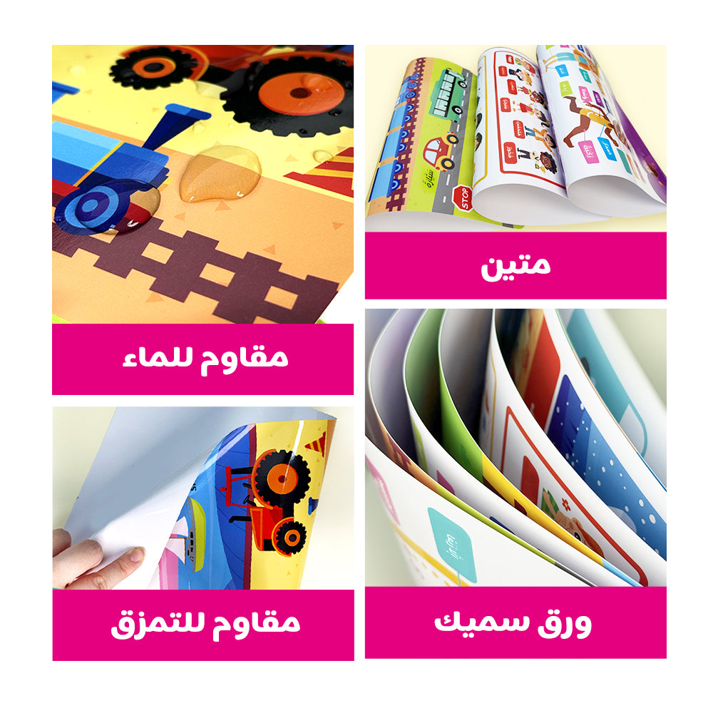 Arabic Educational Poster - Weather, Time, Seasons, Numbers