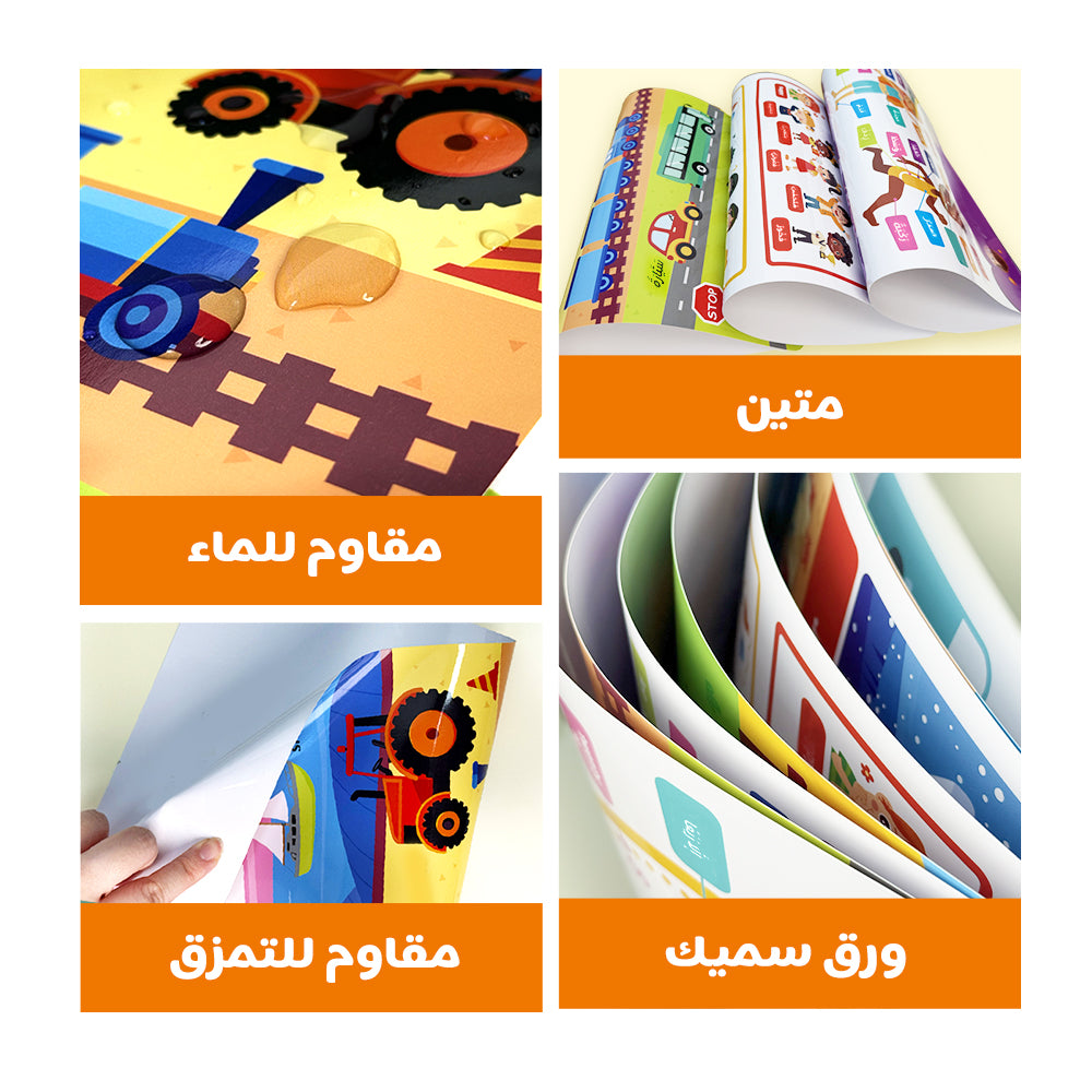 Arabic Educational Poster - Alphabet,Number 0-100, 0-12 Months, Days