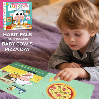 Habit Pals Push Pull Slide Kids Activity Book - Baby Cow&