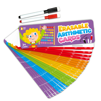 Erasable Arithmetic Cards - 24 Cards With 2 Pens