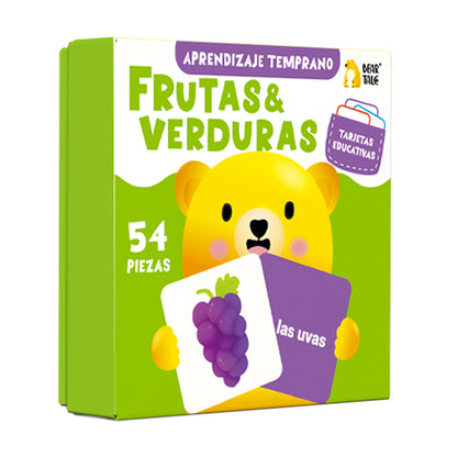 Spanish Cartoon Fruits &amp; Vegetables Flash Card