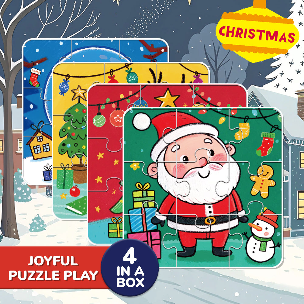 4 in a Box Joyful Puzzle Play - Christmas
