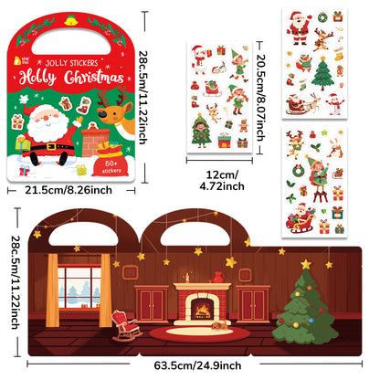 50 pcs Jolly Stickers Holly Christmas