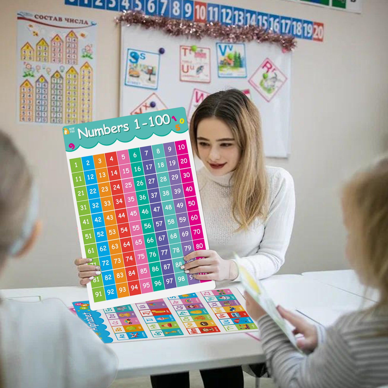 Educational Poster - Alphabet,Number 0-100, 0-12 Months, Days