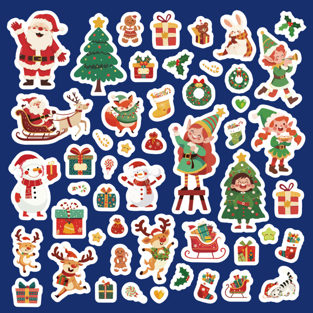 50 pcs Jolly Stickers Holly Christmas