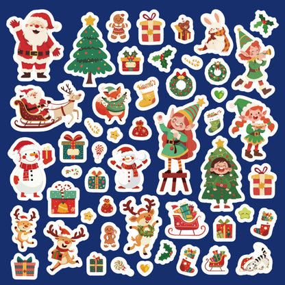 50 pcs Jolly Stickers Holly Christmas