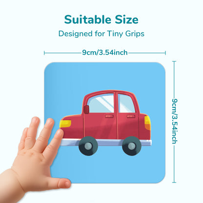 Spanish Cartoon Vehicles Flash Card