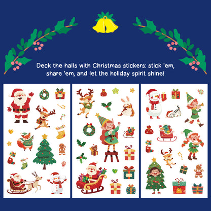 50 pcs Jolly Stickers Holly Christmas